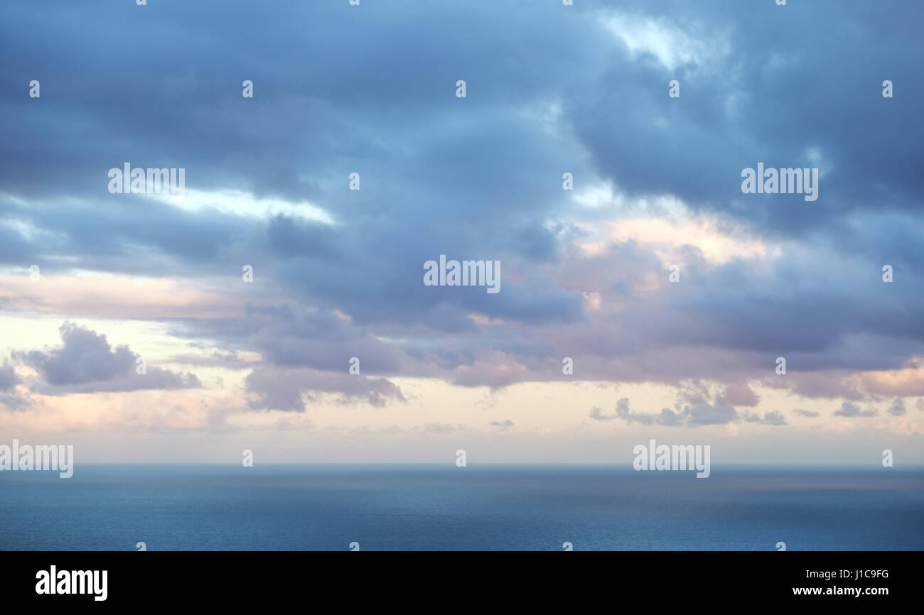 scenic cloud sky horizon over ocean background Stock Photo