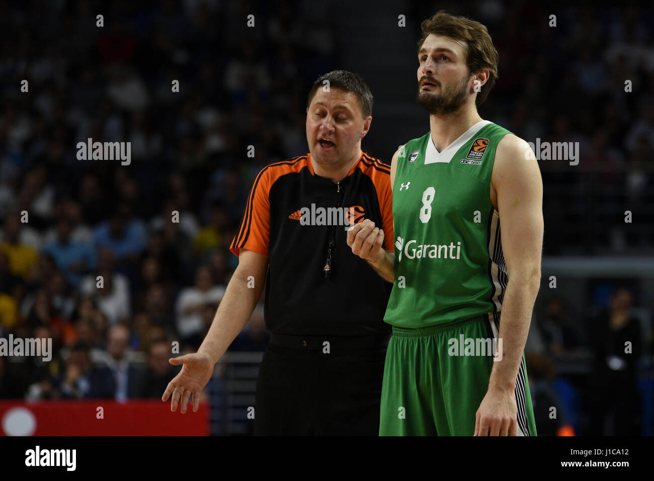 Birkan Batuk, #8 of Darussafaka Dogus pictured during the Euroleague  basketball first quarter-final match between Real Madrid and Darussafaka  Dogus at WiZink center in Madrid (Photo by: Jorge Sanz/Pacific Press Stock  Photo -