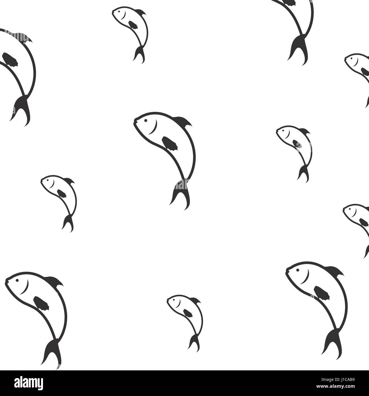 Fish sea background symbol Stock Vector