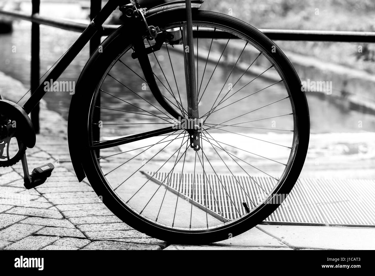 black and white bike Stock Photo - Alamy