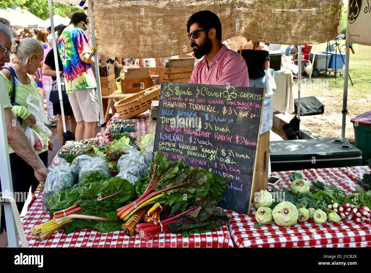 Fresh vegetables at Charleston farmers market Stock Photo