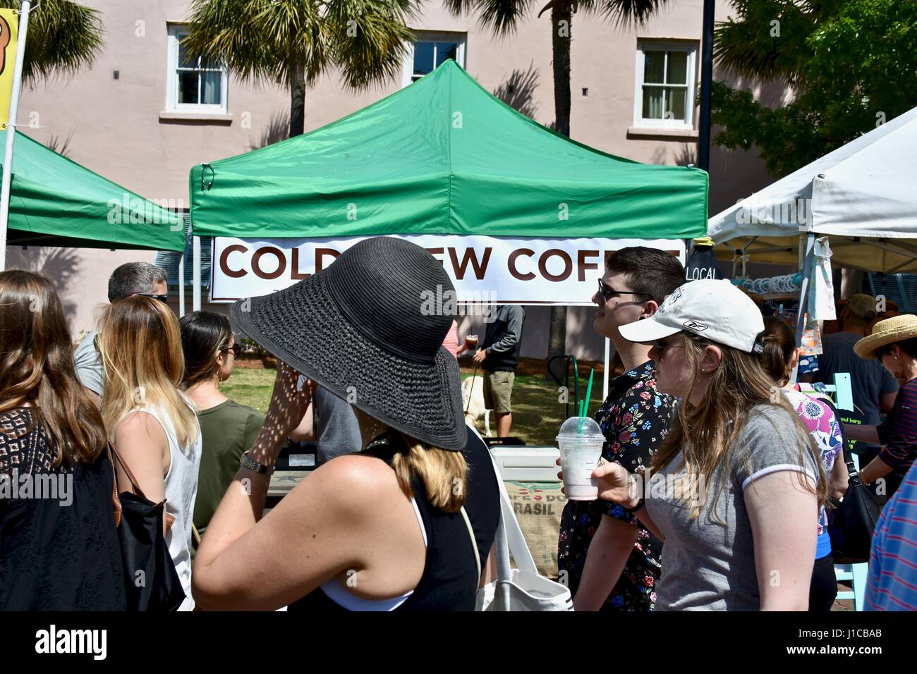 Cold brew coffee stand at Charleston farmers market Stock Photo Alamy