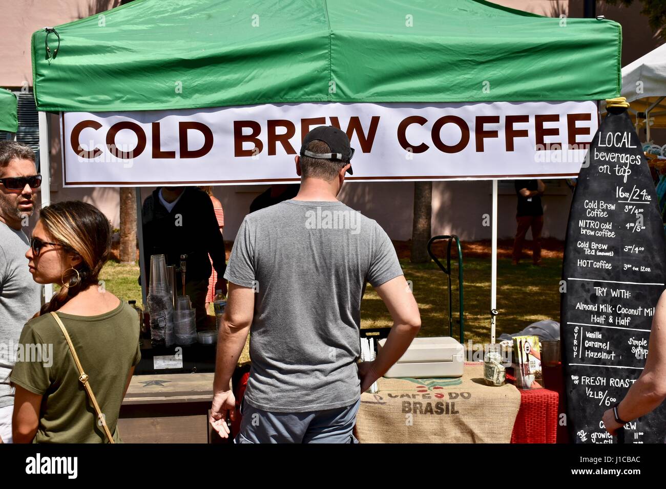 Cold brew coffee stand at Charleston farmers market Stock Photo Alamy