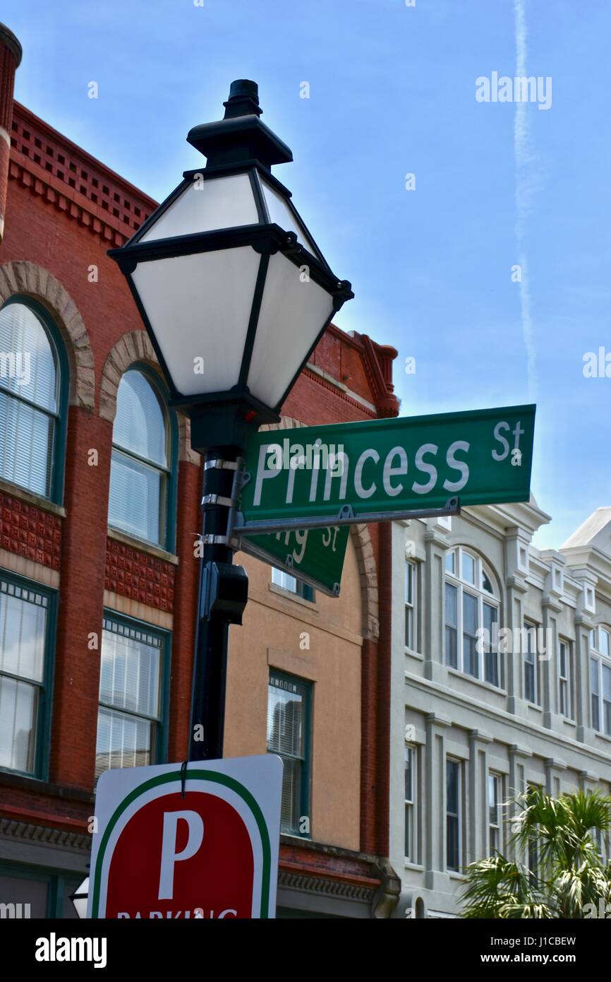 Princess street sign Charleston, South Carolina Stock Photo