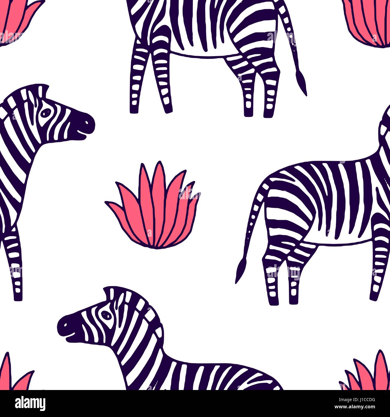 black and white zebra vector illustration Stock Vector Image & Art Alamy