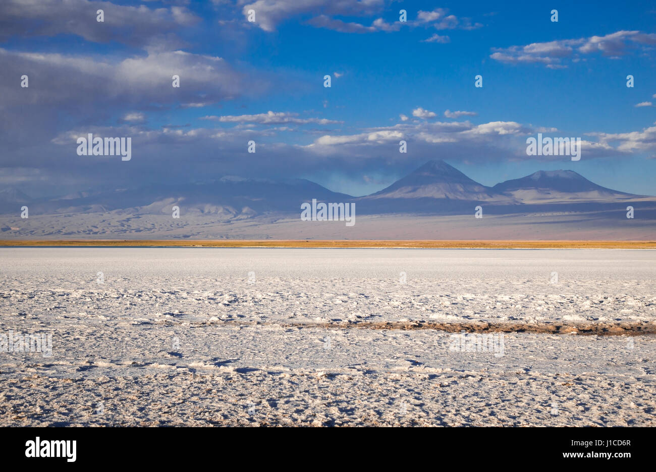 Laguna Tebinquinche sunset landscape in San Pedro de Atacama, Chile Stock Photo