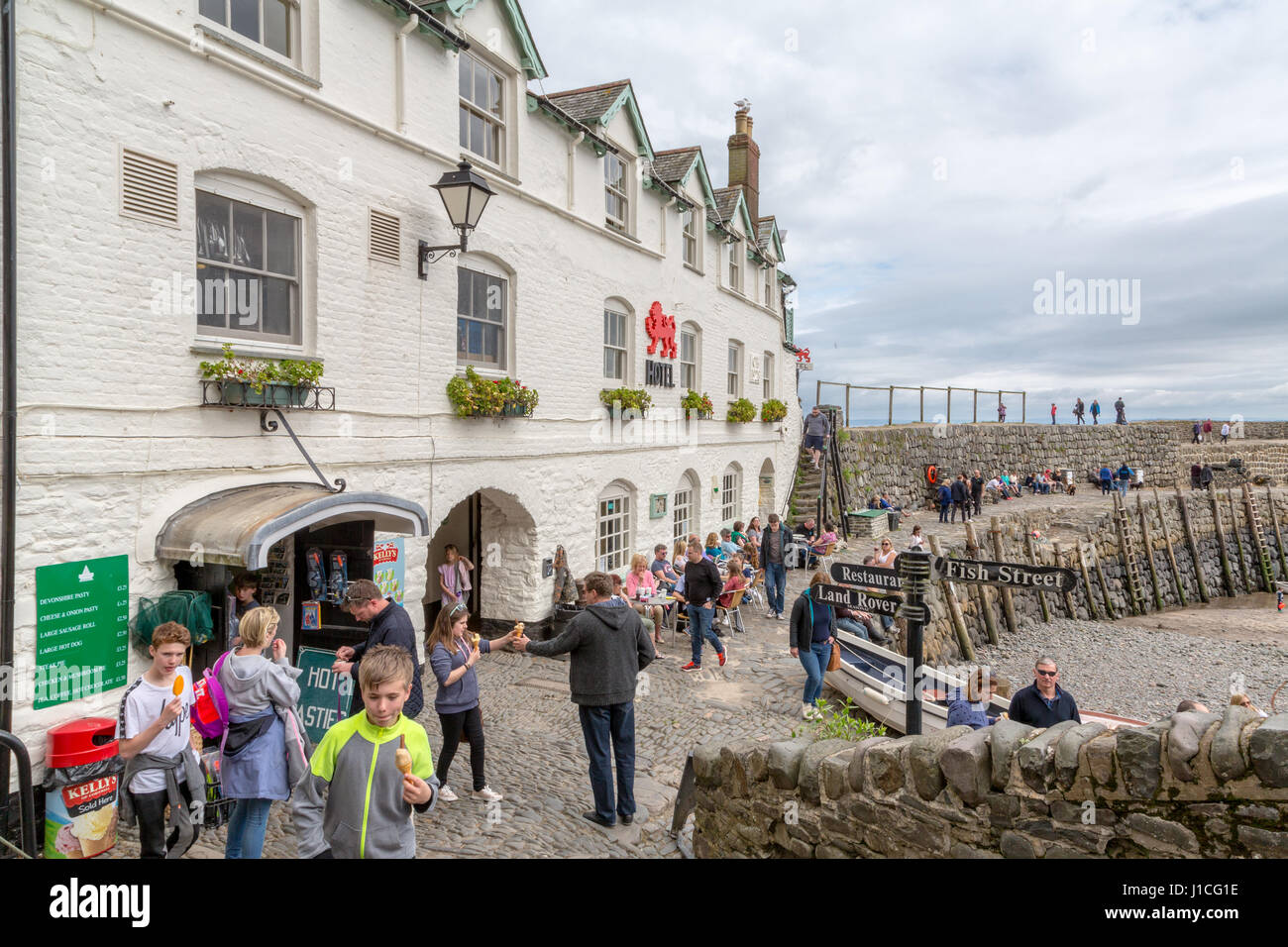 The Red Lion Hotel, Hartland Devon Heritage Coast,The Quay,North Devon,UK,England. A area of outstanding natural beauty AONB Stock Photo