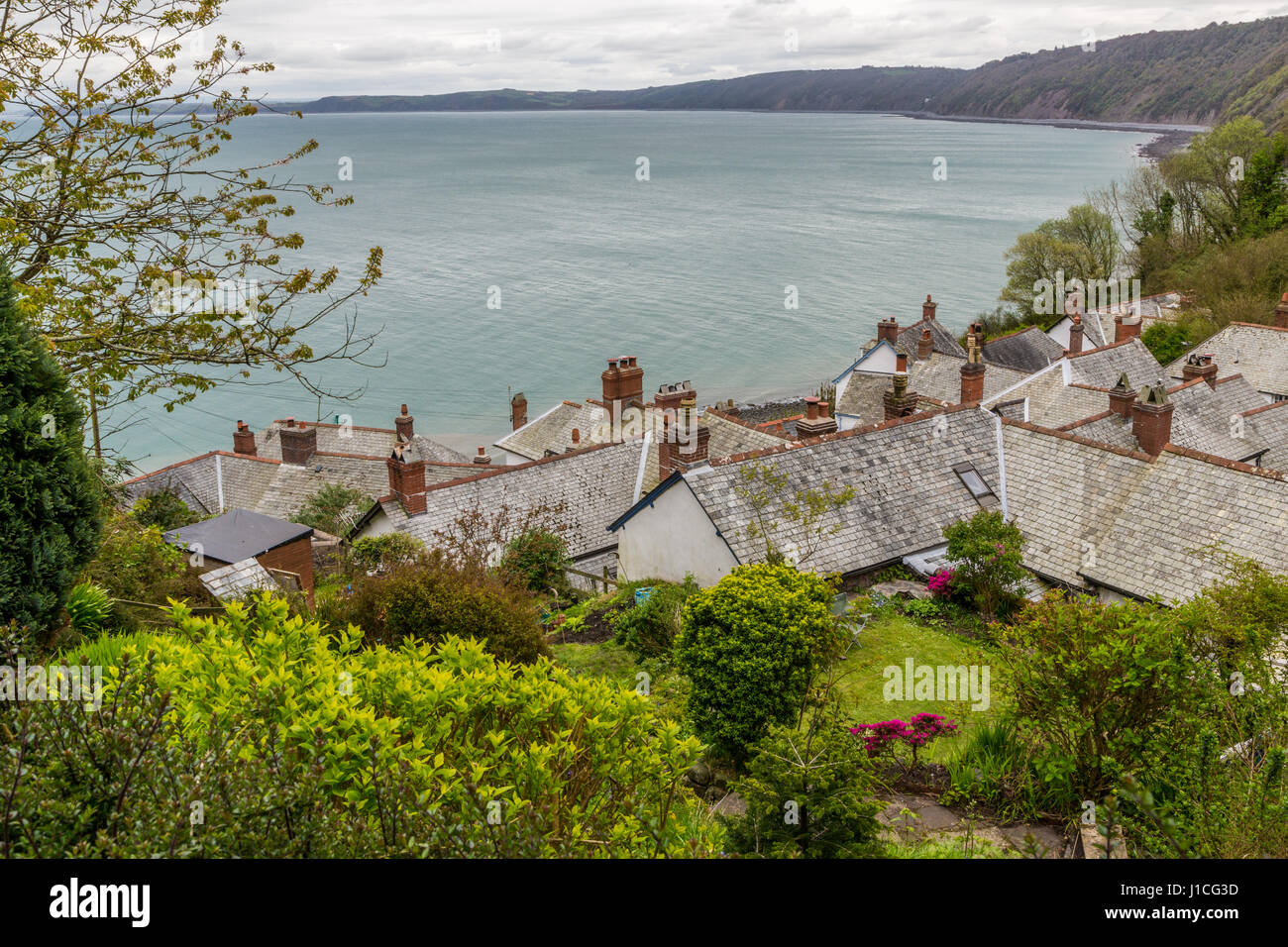 A rooftop seascape view from Closely,Devon,UK,England Stock Photo