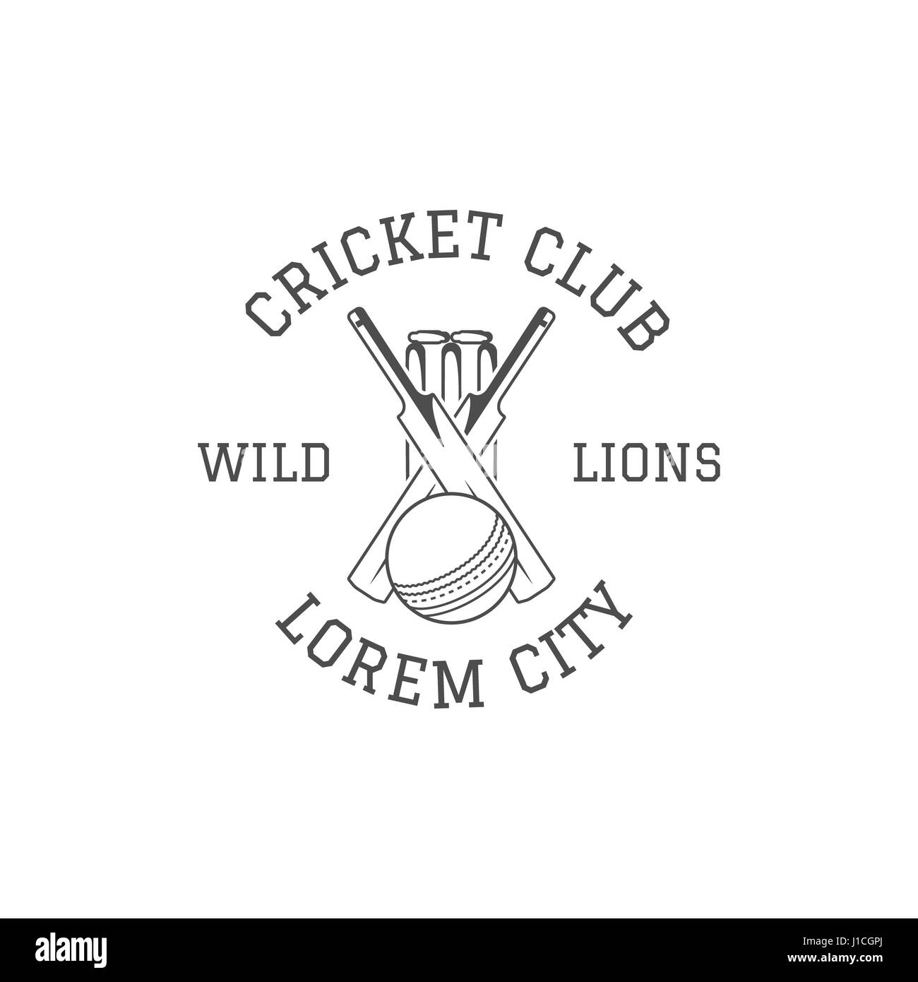 Cricket club emblem and design elements. Cricket club logo design