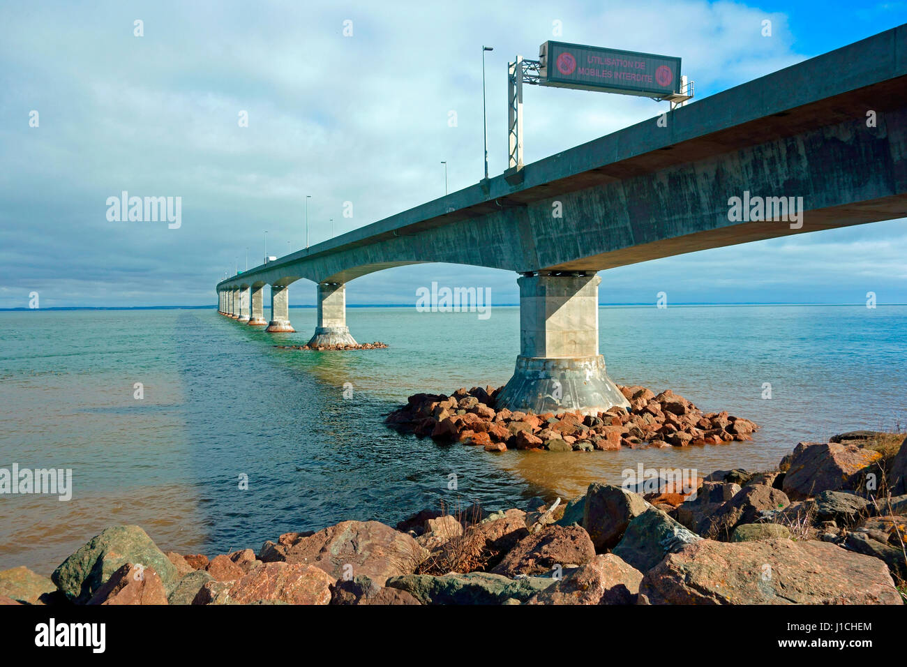 The Confederation Bridge linking New Brunswick to Prince Edward Island in Canada Stock Photo
