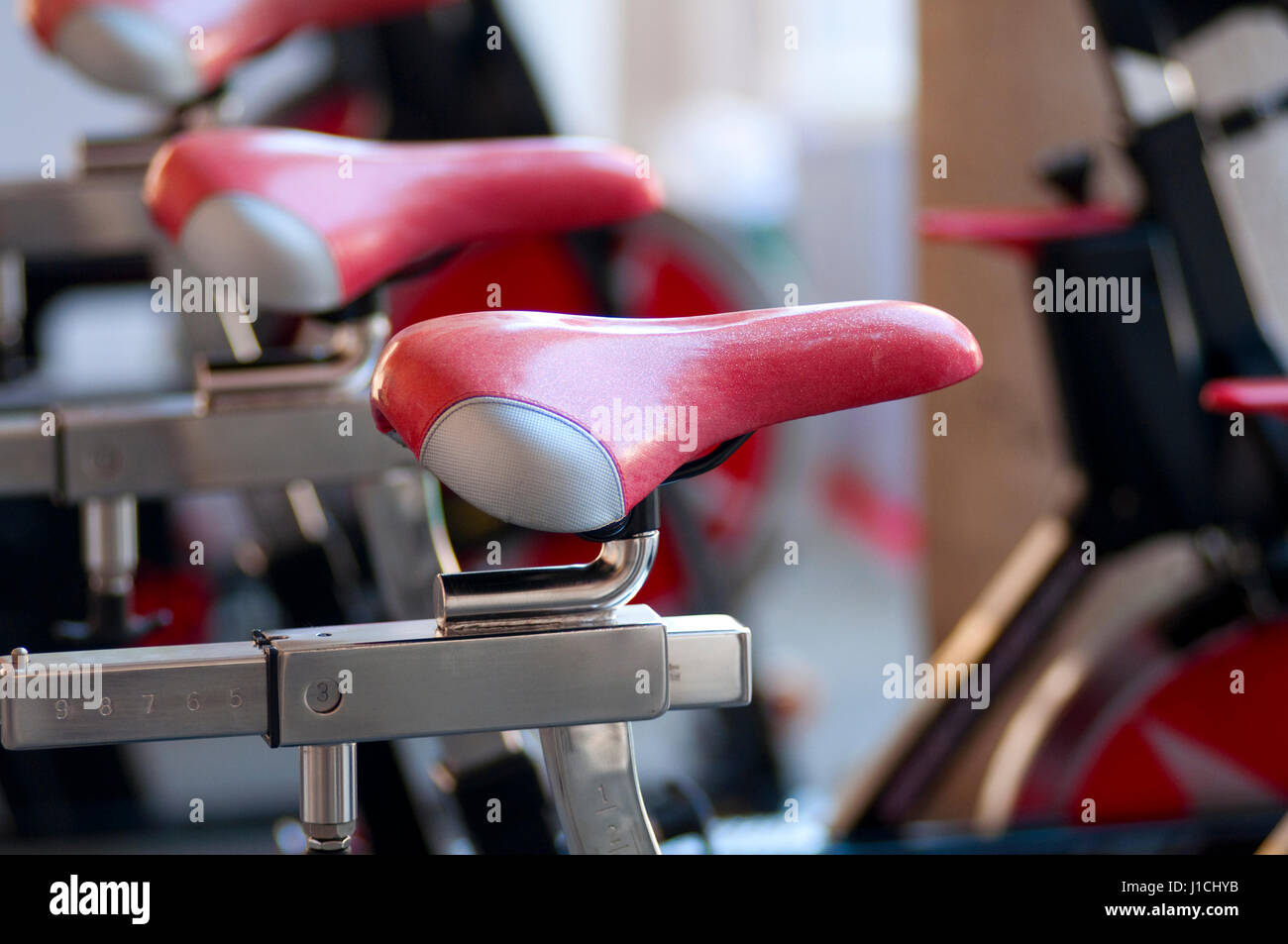 A Spinning Aerobic Machines in a Fitness Festival Stock Photo