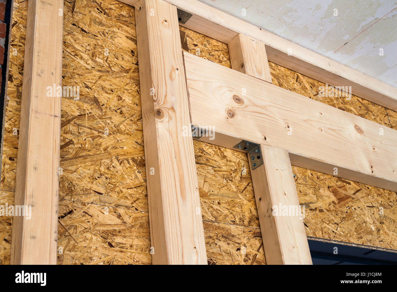 ... house new walls frame Construction site country wood of of a