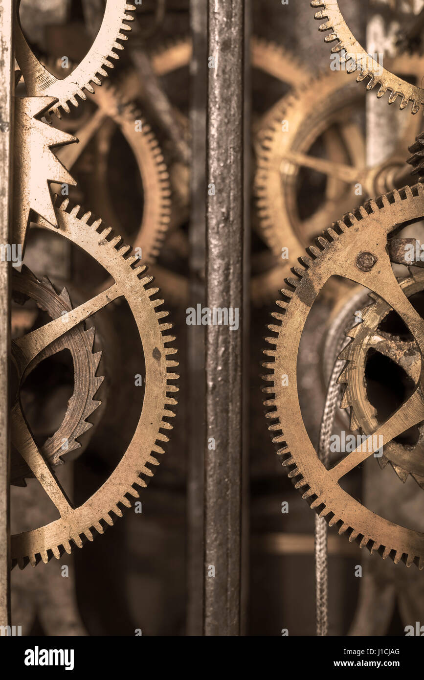 Mechanism of an old pendulum clock Stock Photo Alamy