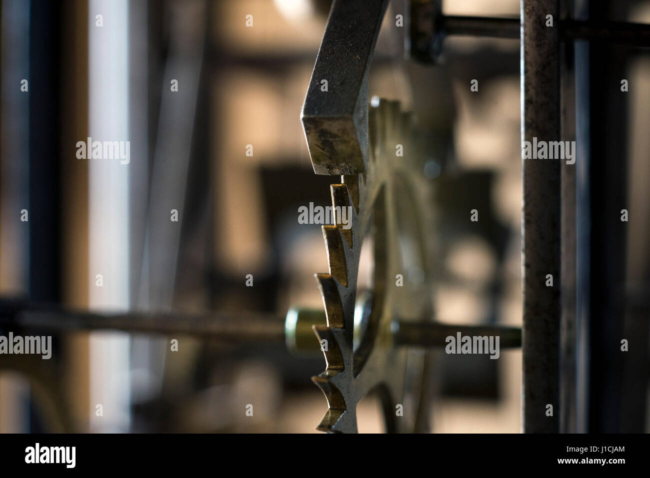 Mechanism of an old pendulum clock Stock Photo Alamy