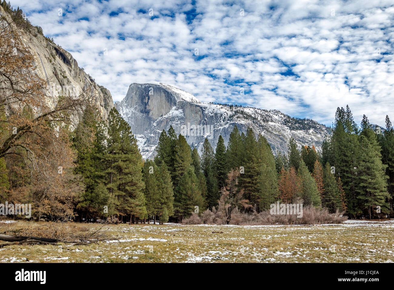 Half Dome at winter  - Yosemite National Park, California, USA Stock Photo