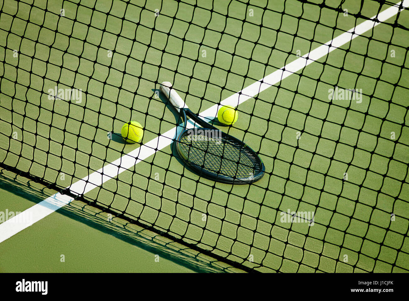 The tennis ball on a tennis court Stock Photo Alamy