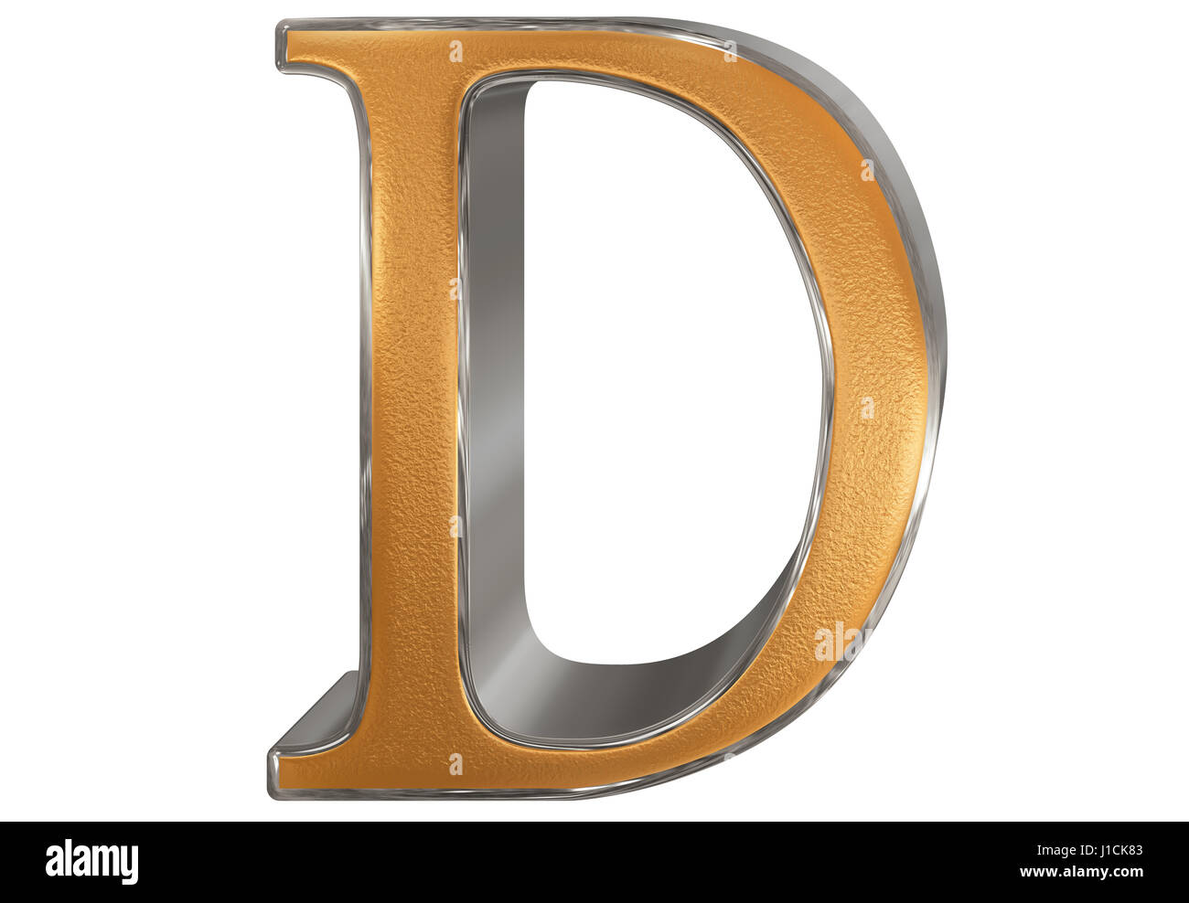 Uppercase letter D, isolated on white, 3D illustration Stock Photo - Alamy