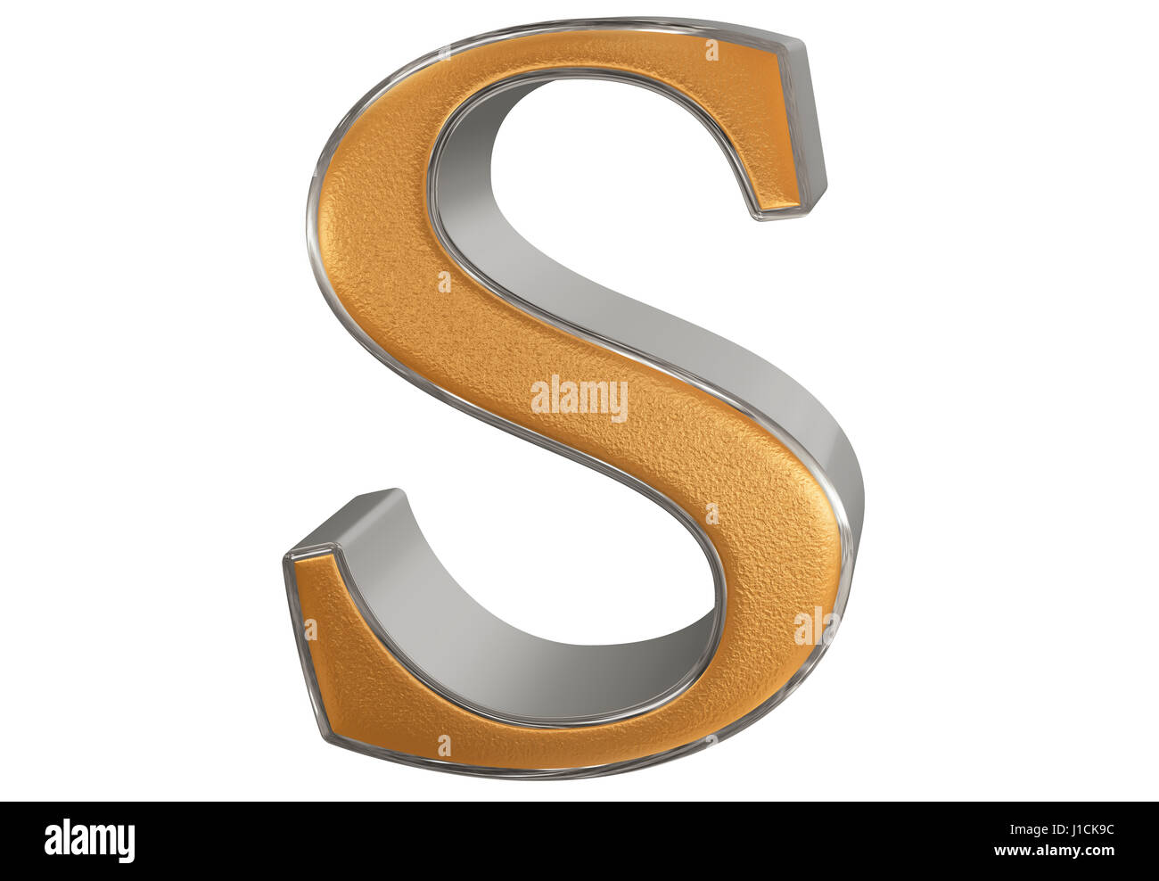 Uppercase letter S, isolated on white, 3D illustration Stock Photo