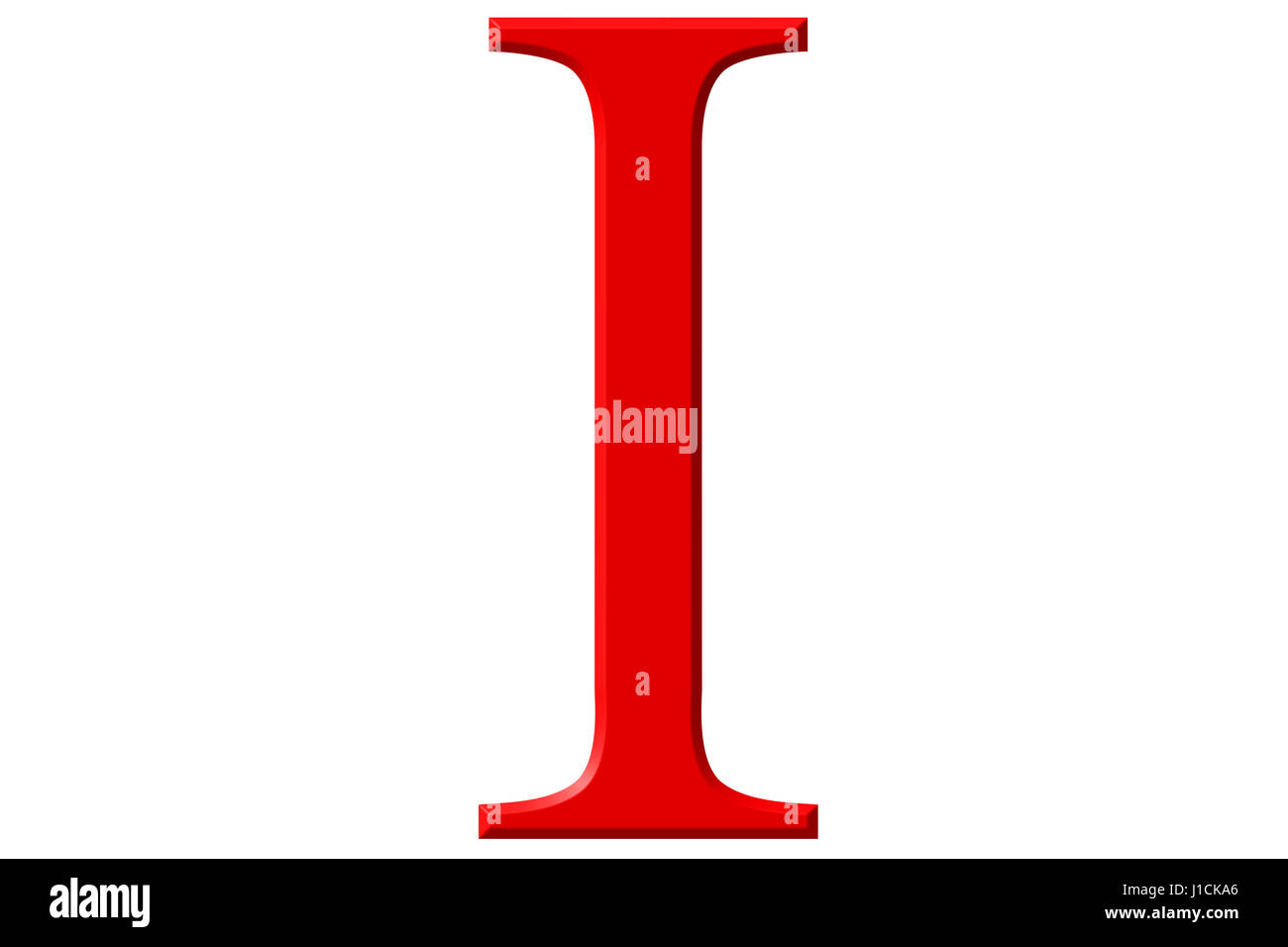 Uppercase letter I, isolated on white, 3D illustration Stock Photo