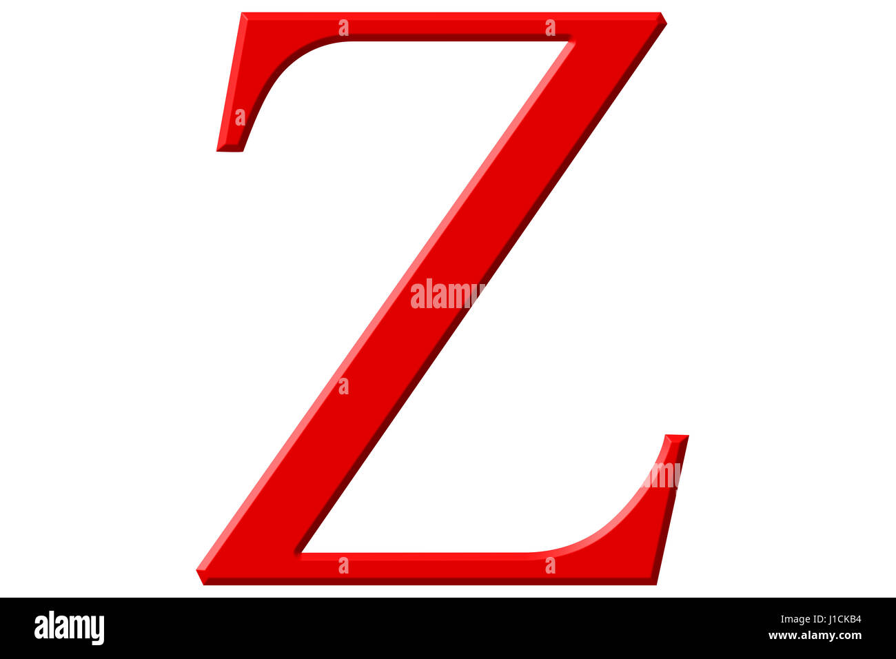 Uppercase letter Z, isolated on white, 3D illustration Stock Photo
