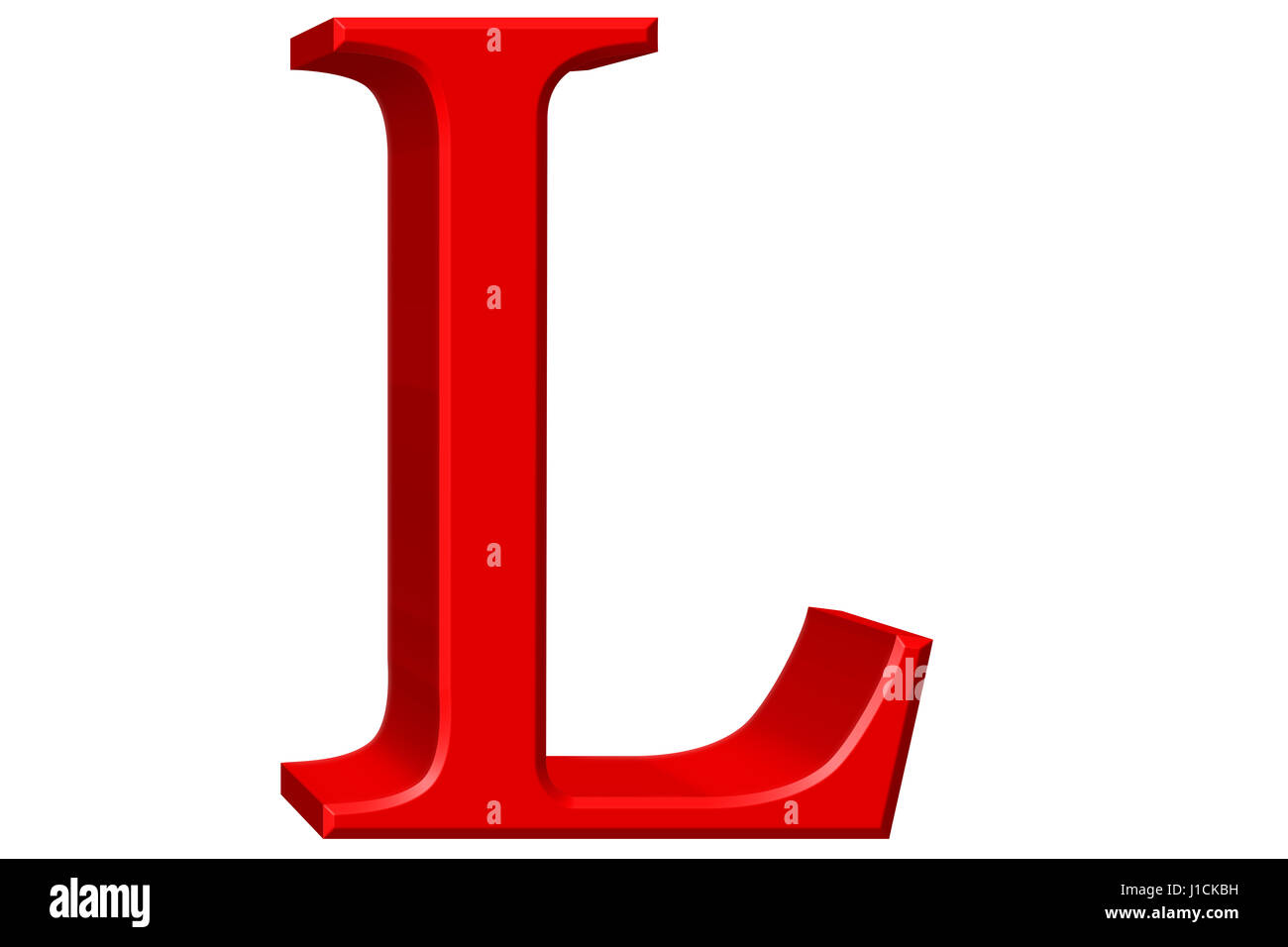Uppercase letter L, isolated on white, 3D illustration Stock Photo