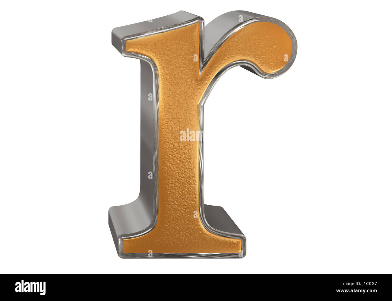 Lowercase letter R, isolated on white, with clipping path, 3D illustration Stock Photo