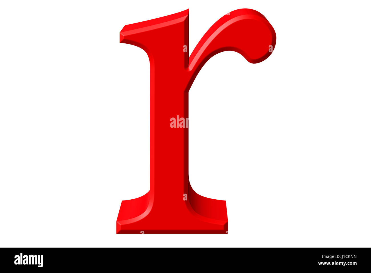 Lowercase letter R, isolated on white, with clipping path, 3D ...