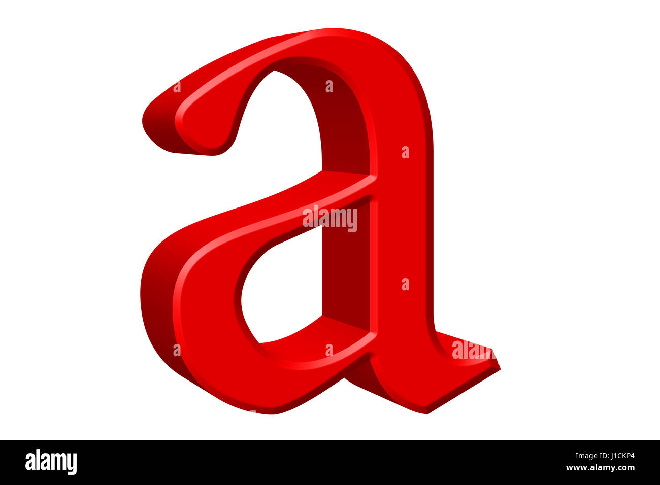 Lowercase letter A, isolated on white, with clipping path, 3D illustration Stock Photo
