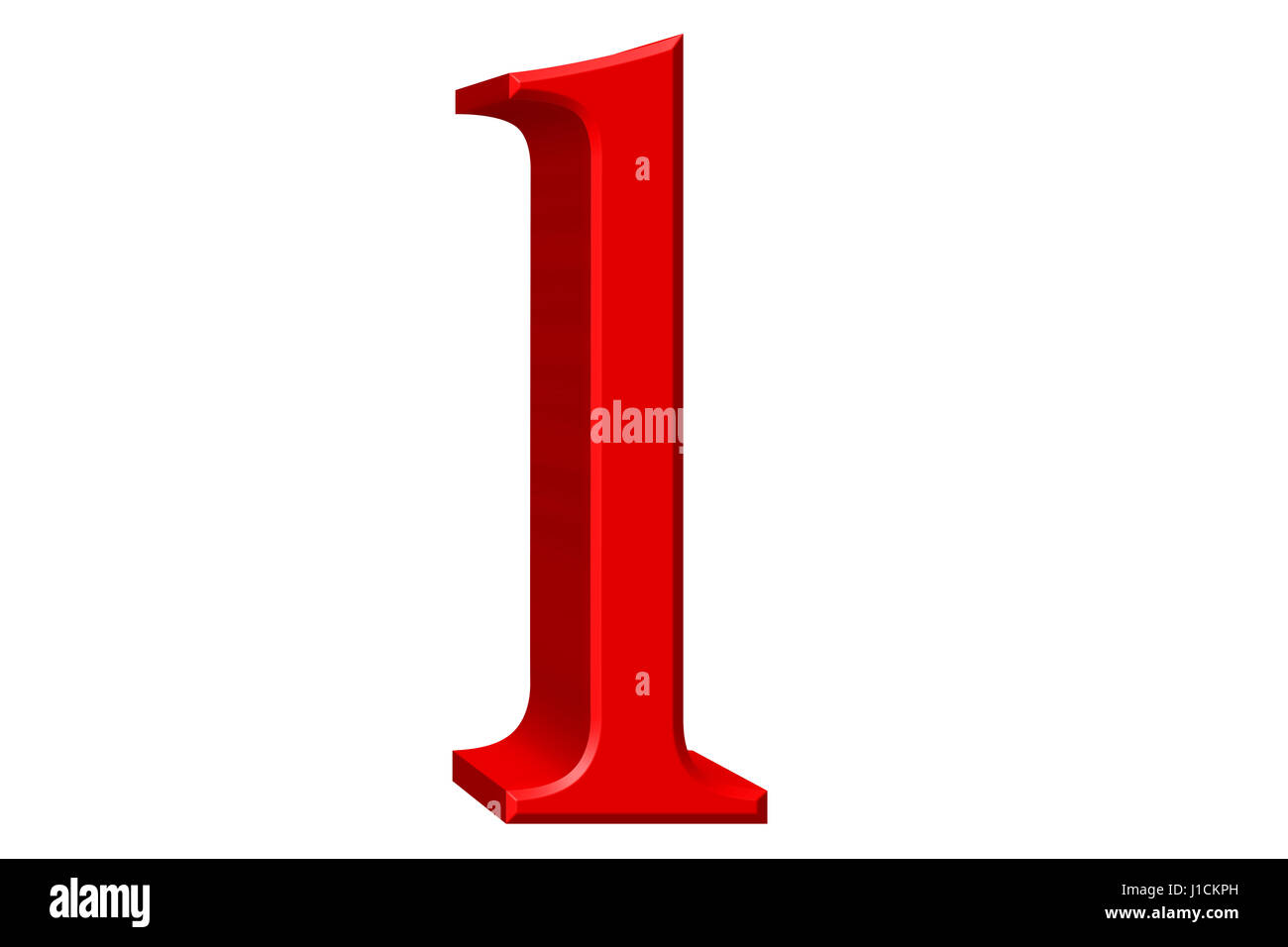 Lowercase letter L, isolated on white, with clipping path, 3D illustration Stock Photo