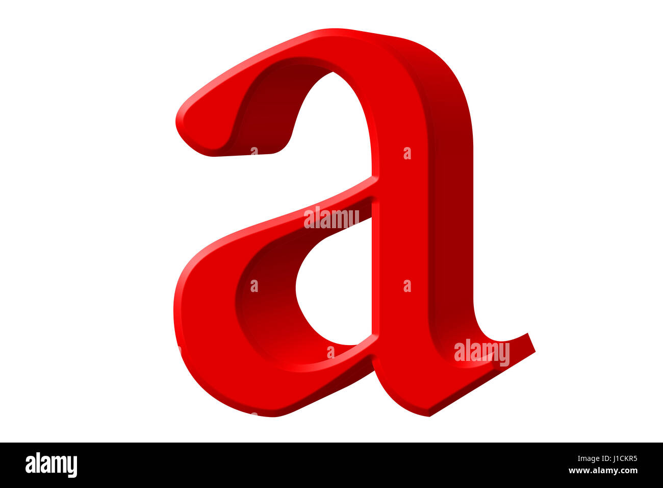 Lowercase letter A, isolated on white, with clipping path, 3D illustration Stock Photo