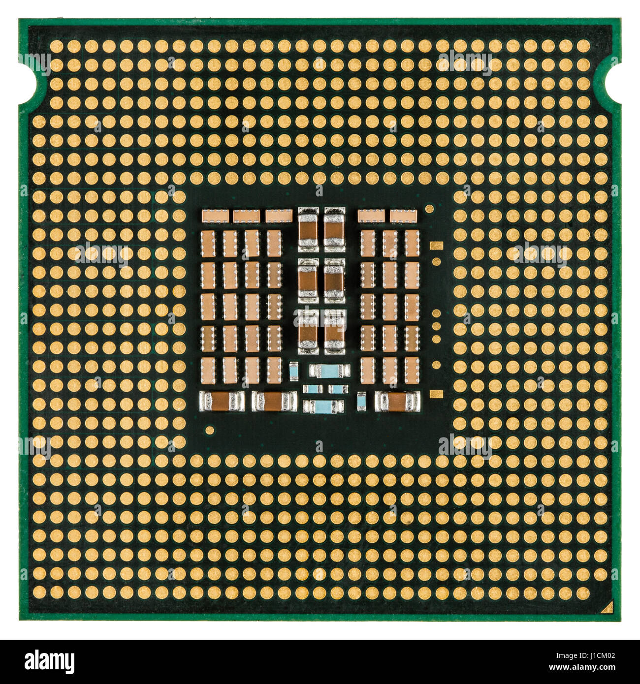 Computer processor, multicore CPU, isolated on white background Stock ...
