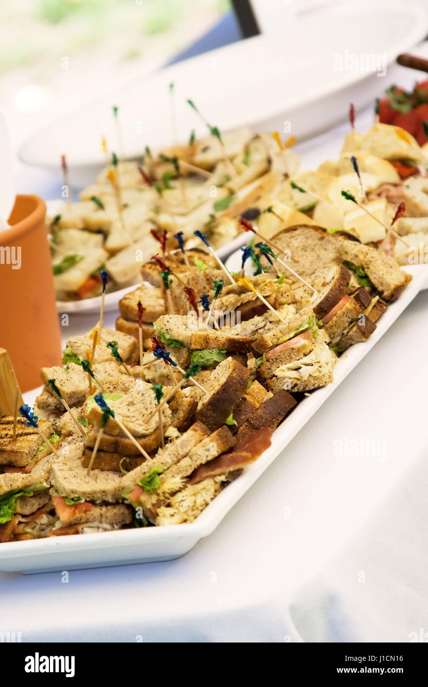 A sandwich party platter on a table Stock Photo - Alamy