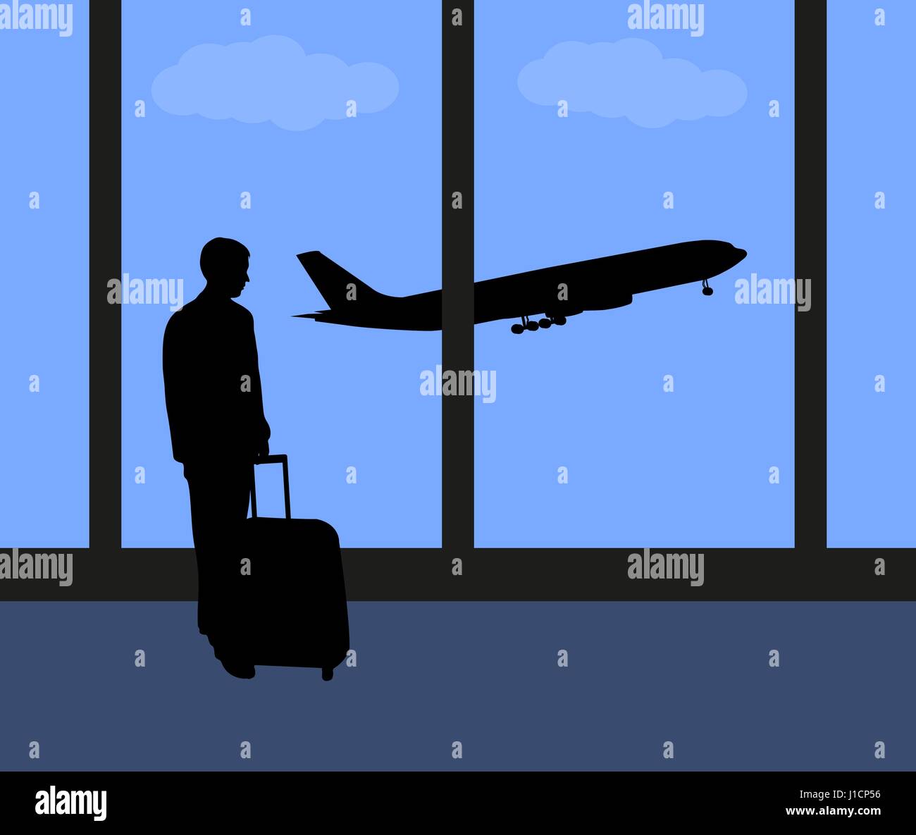 Airport silhouette icon hi-res stock photography and images - Alamy