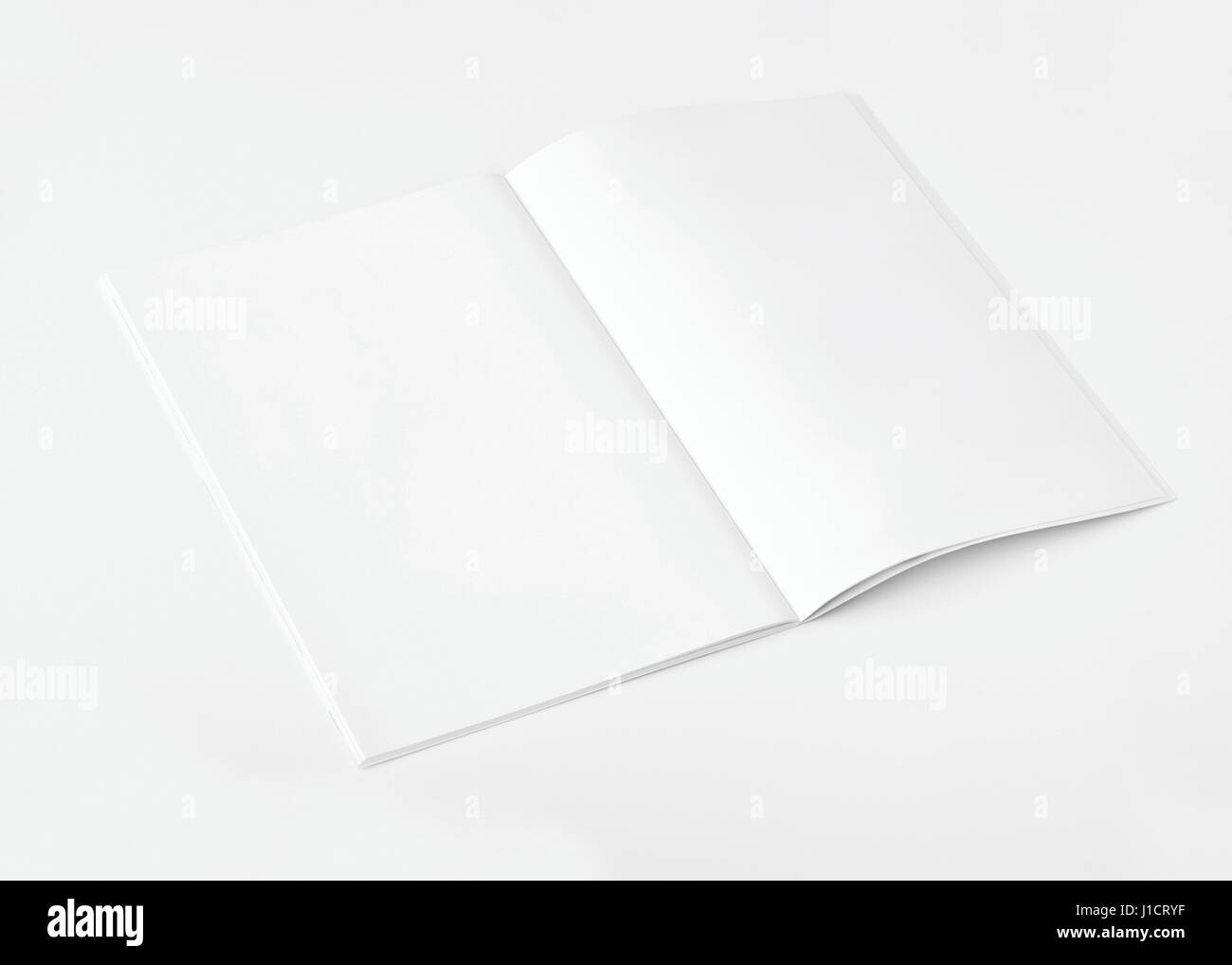 Magazine, A5/A4 Brochure Mock-up on Isolated White Background Stock Photo