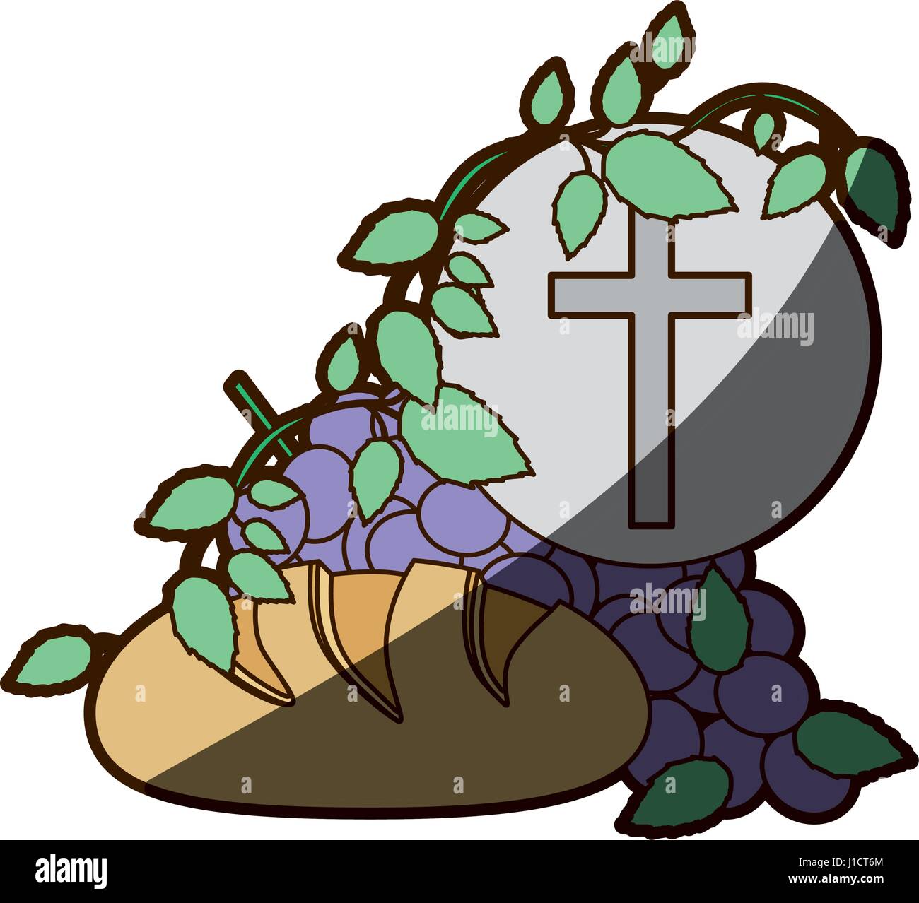 color background with communion religious icons with half shadow Stock ...