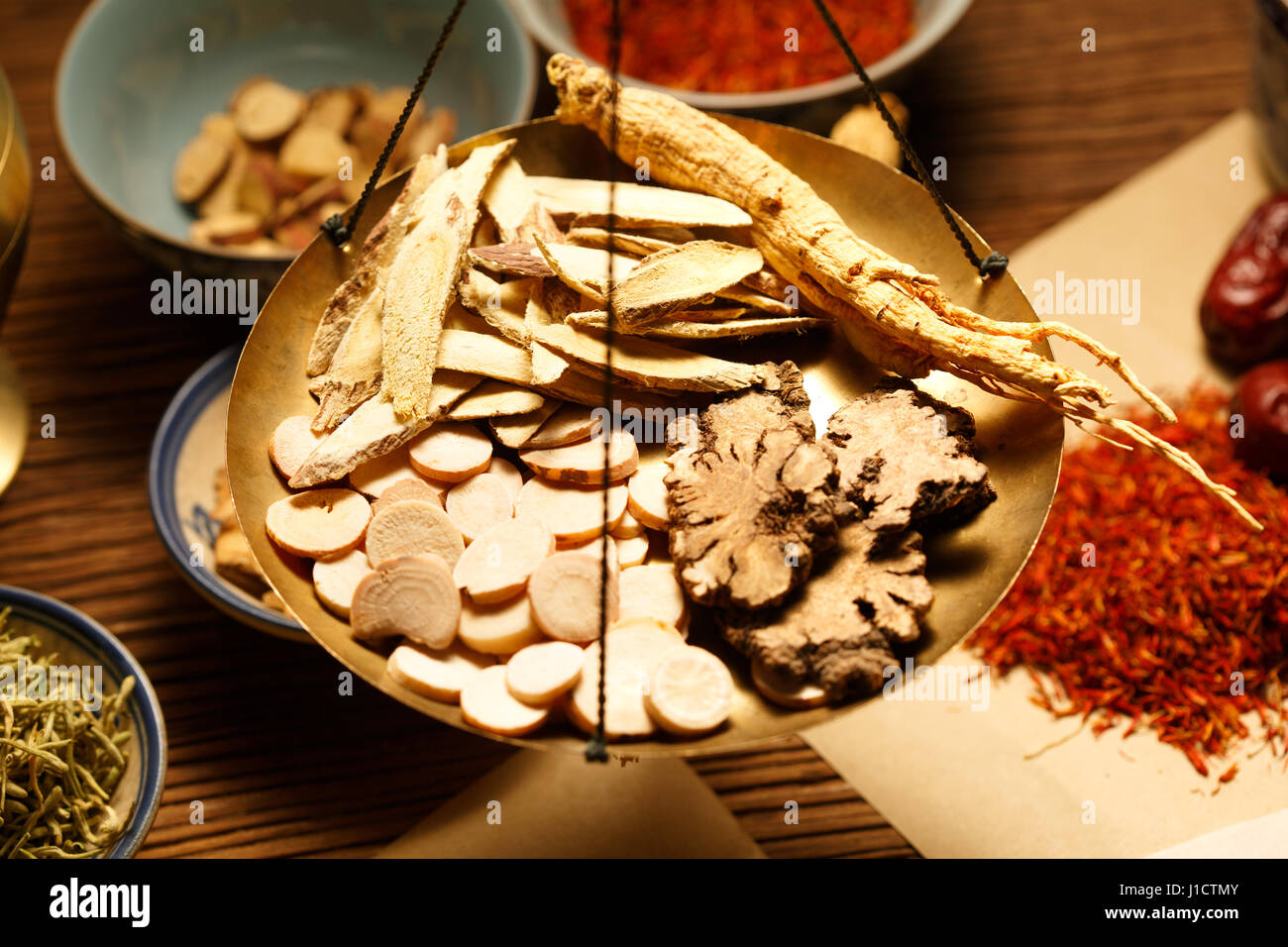 Chinese herbal medicines Stock Photo