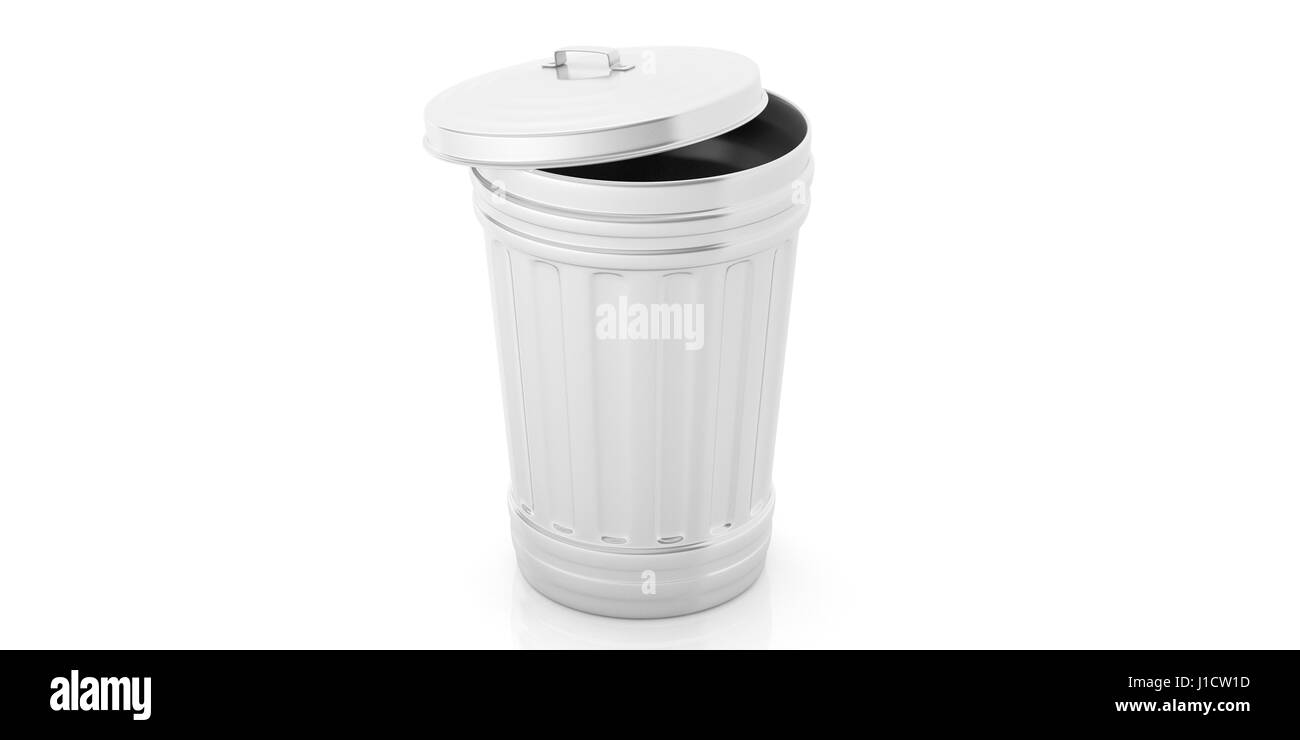 Trash bin isolated on white background. 3d illustration Stock Photo - Alamy