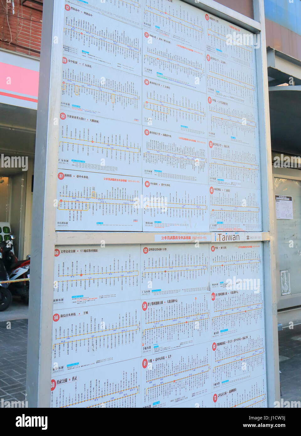 Local Bus Stop Timetable In High Resolution Stock Photography and