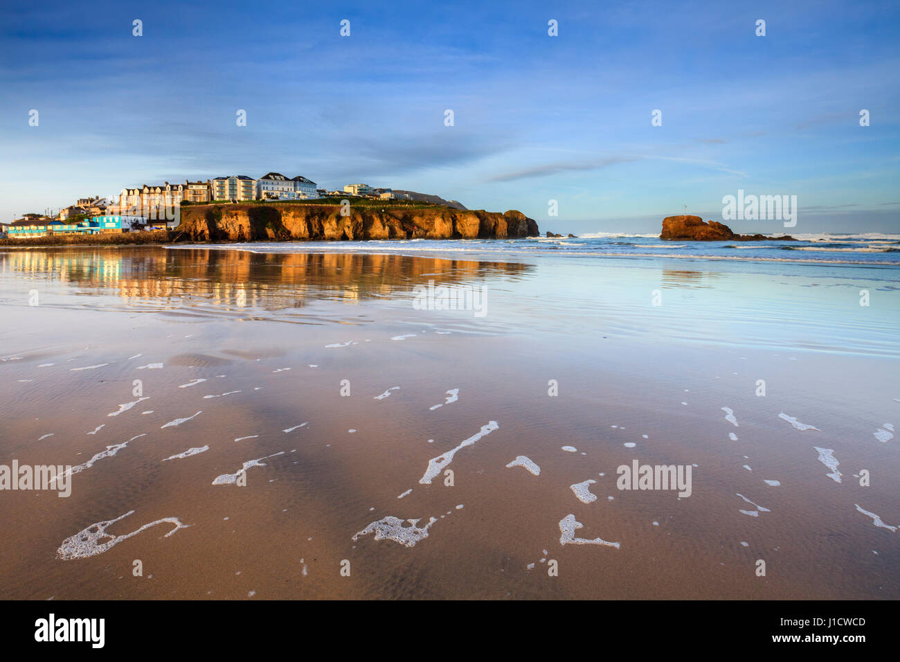 Perranporth Beach on the North Coast of Cornwall Stock Photo