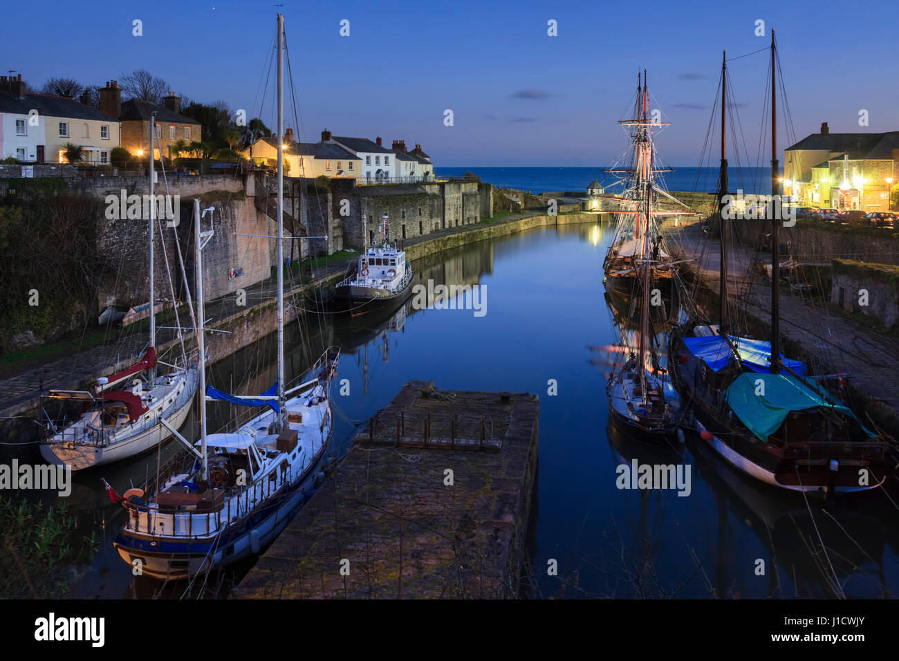 Charlestown Dock captured during twilight Stock Photo