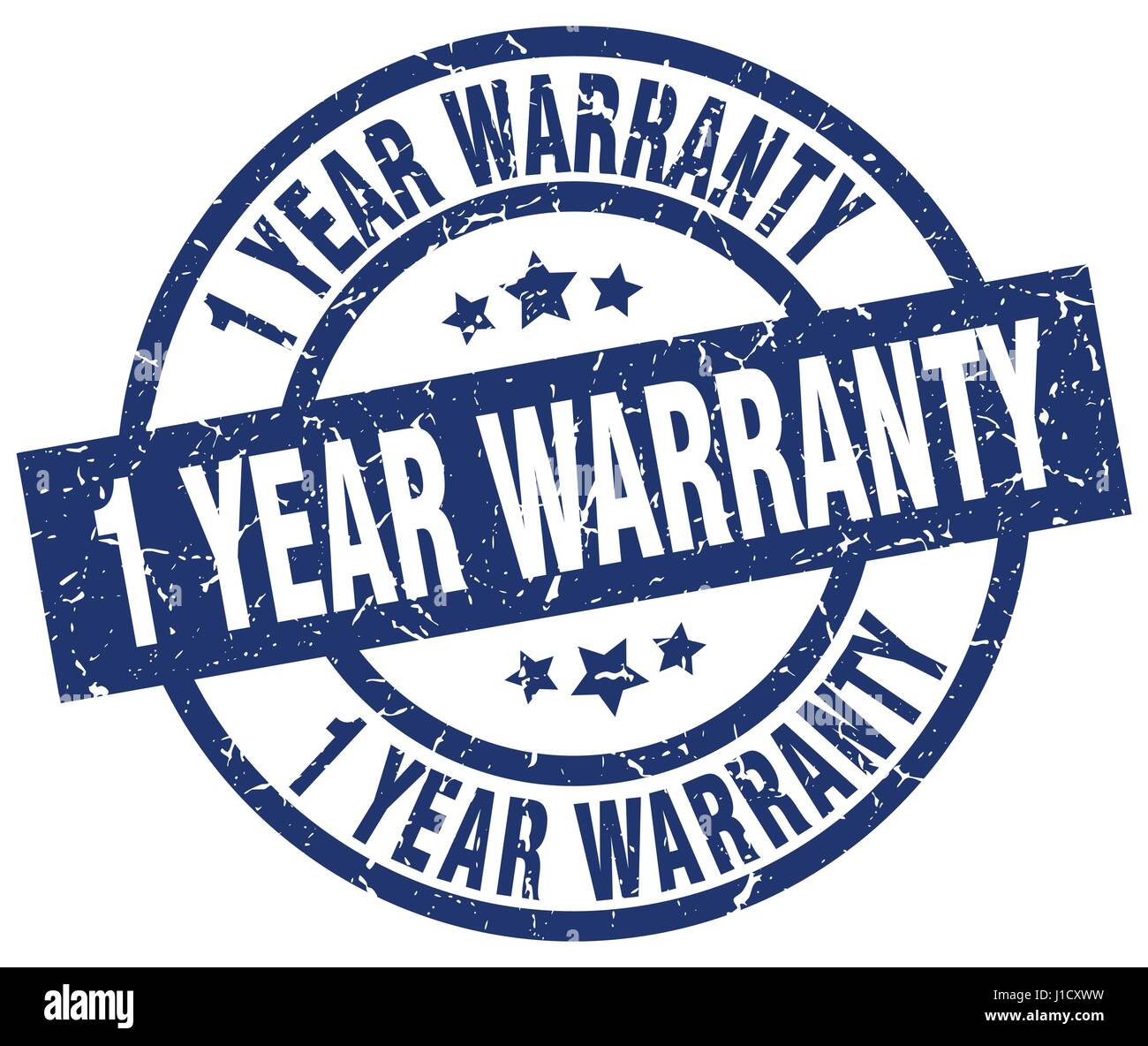 1 year warranty blue round grunge stamp Stock Vector Image & Art - Alamy