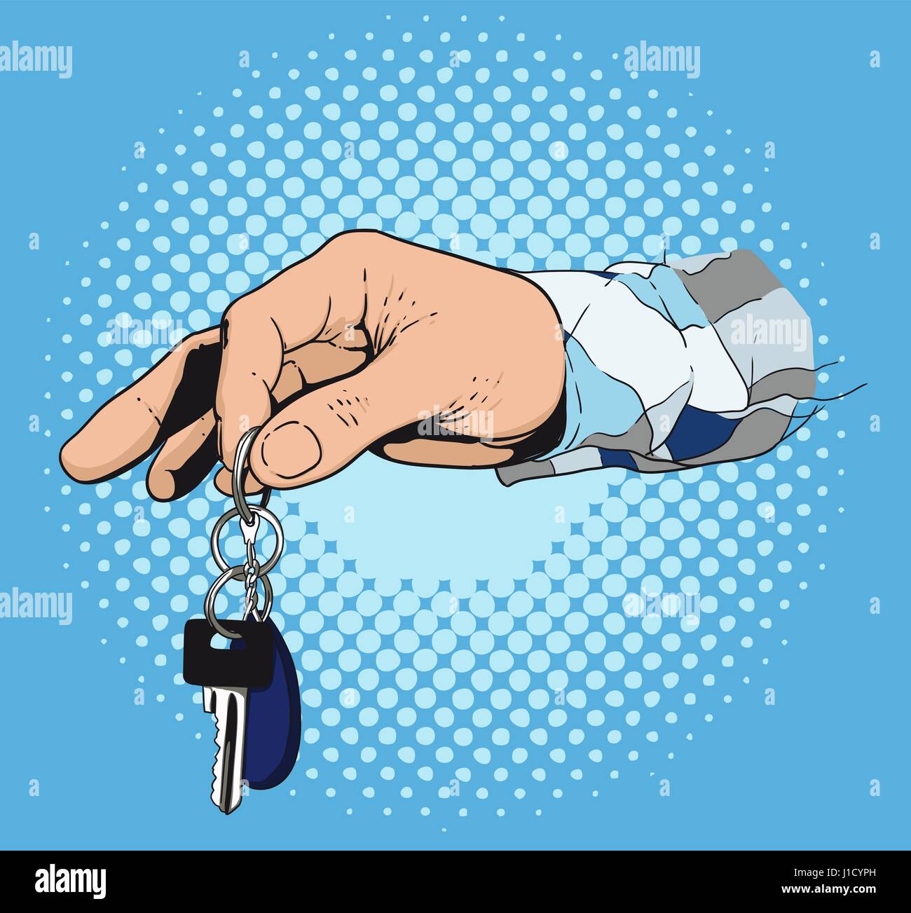 Hand giving the key Stock Vector
