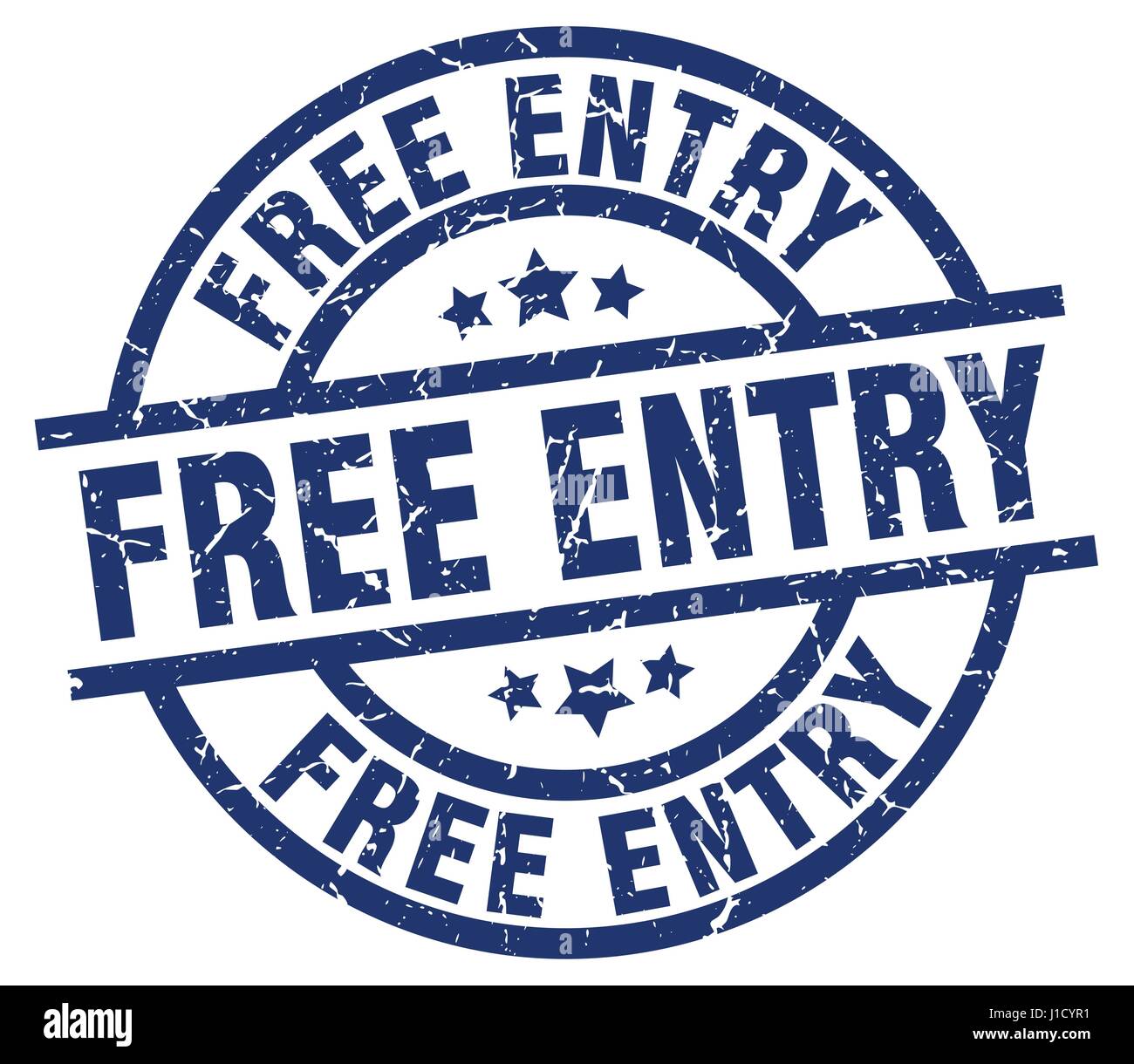 free entry blue round grunge stamp Stock Vector