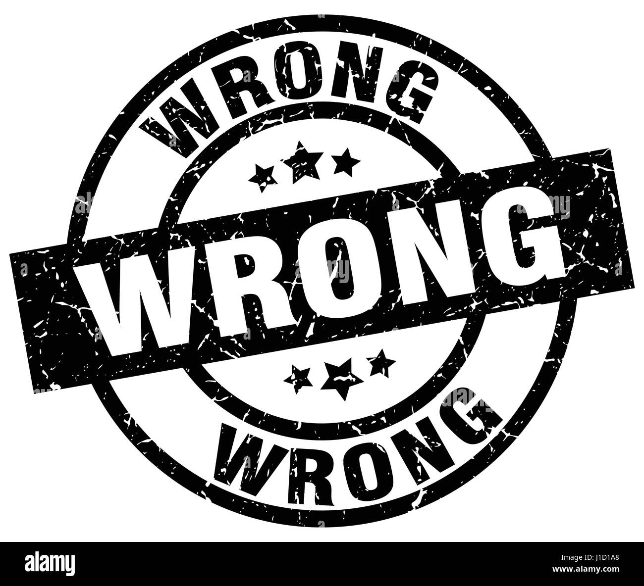 wrong round grunge black stamp Stock Vector Image & Art - Alamy