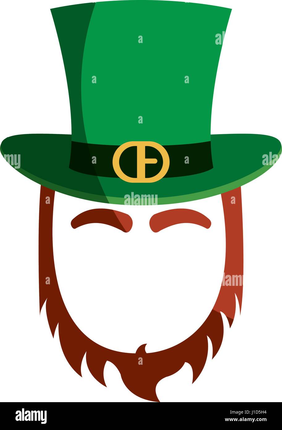 Irish elf hat with beard isolated icon Stock Vector