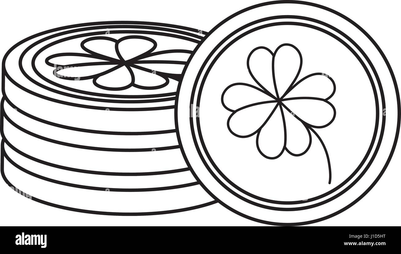 coins with clover icon Stock Vector Image & Art - Alamy