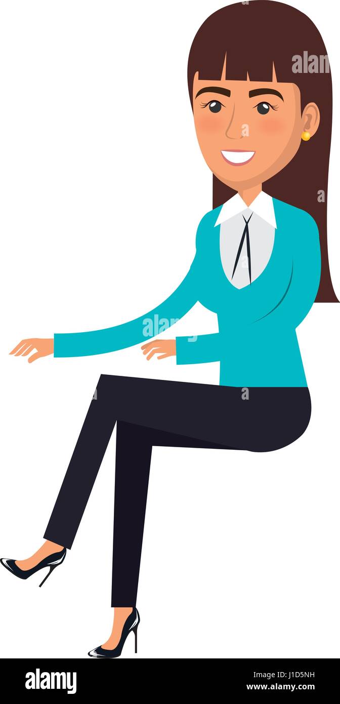 businesswoman doing seated pose Stock Vector