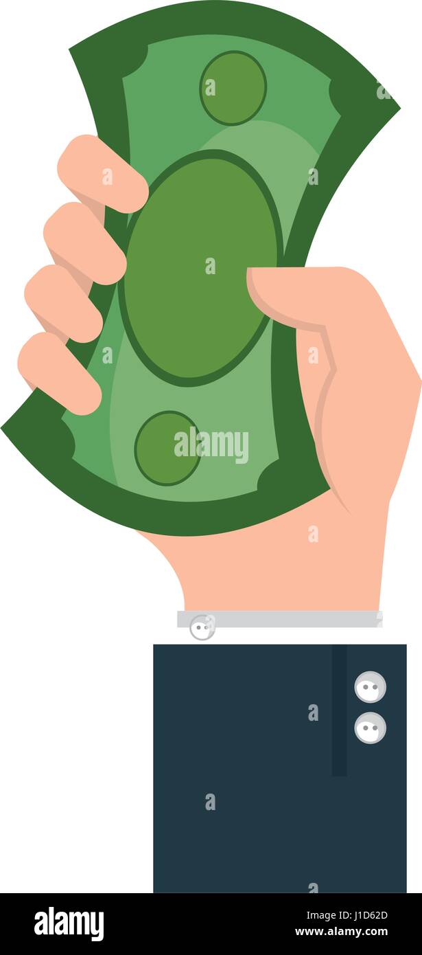 hand human with bills money isolated icon Stock Vector Image & Art - Alamy