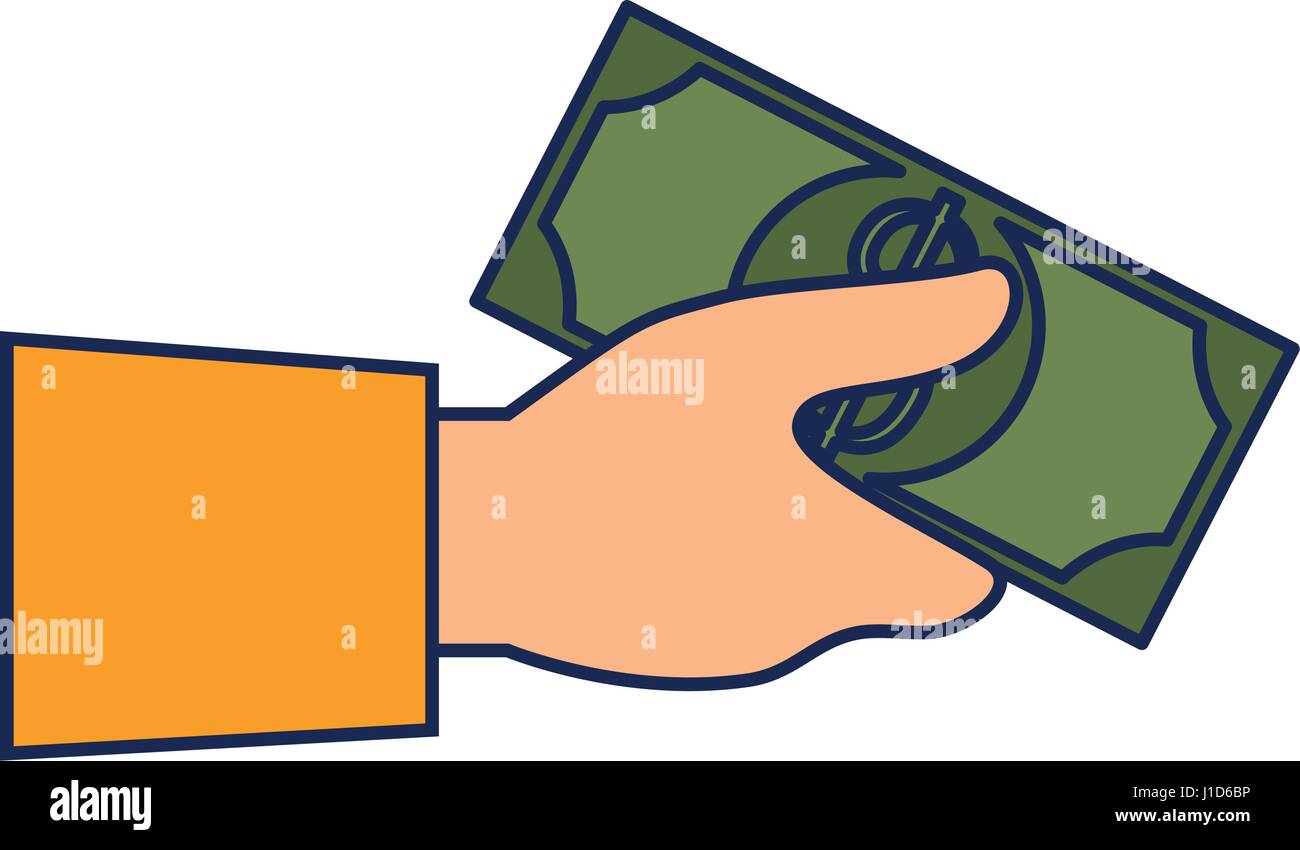 hand human with bills money isolated icon Stock Vector Image & Art - Alamy