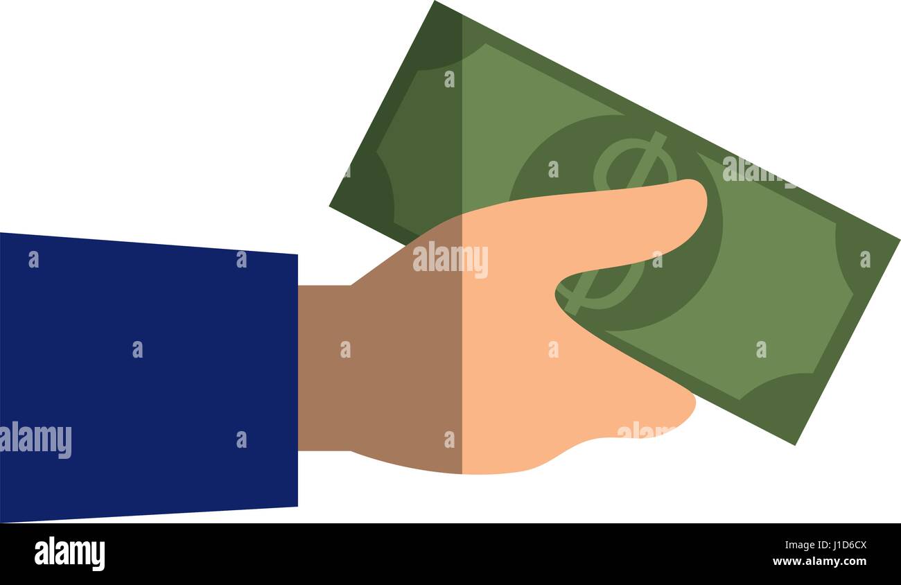 hand human with bills money isolated icon Stock Vector Image & Art - Alamy